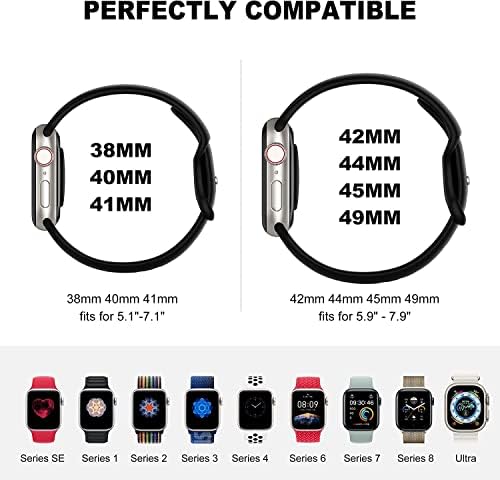 5 Опаковки спортни ленти, съвместими с Apple Watch Band 38 мм 40 мм 41 мм 42 мм 44 мм 45 мм, сменяеми гривни с мек силиконов каишка, съвместима с iWatch Series 7 6 5 4 3 2 1 SE За жени и мъже