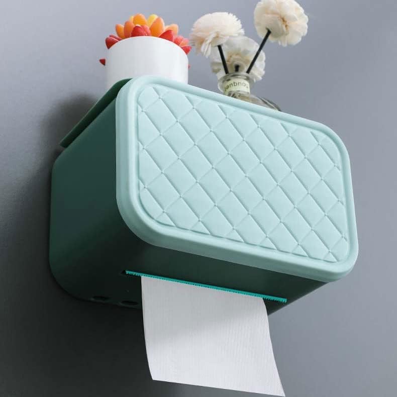 SLSFJLKJ Многофункционален Държач за тоалетна хартия, Водоустойчива Кутия за съхранение на тоалетни кърпички, Монтиране