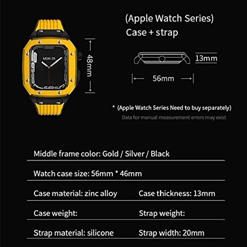 KANUZ за Apple Watch Band Series 8 Женски корпус за часа от сплав 44 мм 42 мм 45 мм Луксозни Метални, Гумени Аксесоари