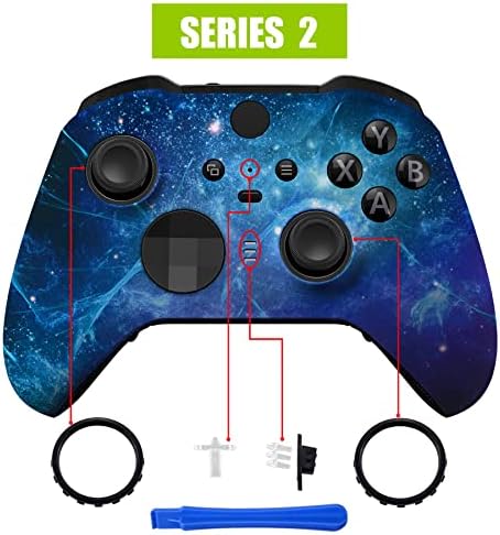 Работа на смени предната панел eXtremeRate Синята Мъглявина за Xbox One Elite Controller Series 2 (модел 1797), меки