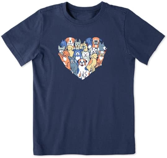 Животът Е Красив. Детска тениска Heart of Dogs SS Crusher, Тъмно-Синя, Голям размер