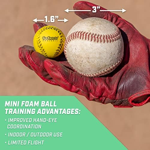 Мини-Поролоновые бейзболни топки GoSports за симулатори за подаване и тренировка точност отбивания - 50 бр.