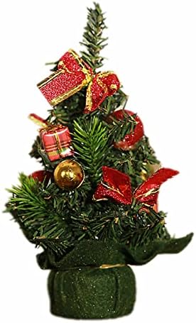 Изискана коледна Декоративни Подаръци DEKIKA, Маса мини Коледно дърво, 8,7-инчов Миниатюрна Борова Коледно дърво с Висящи