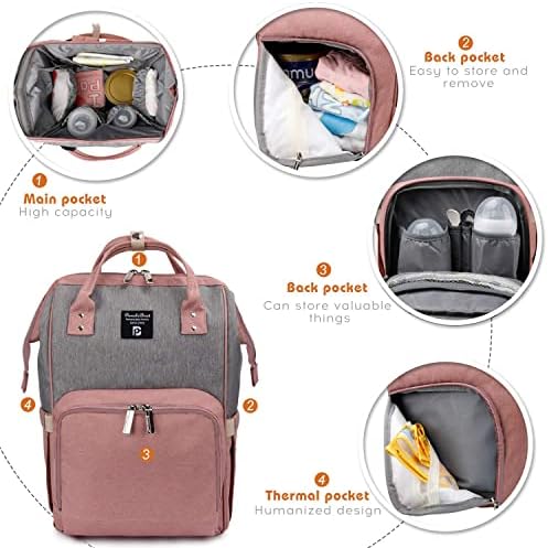 Pomelo най-Добрата Чанта за Памперси Раница, Многофункционална Голяма Стеганая Детска Чанта Пътни Чанти за Преобличане