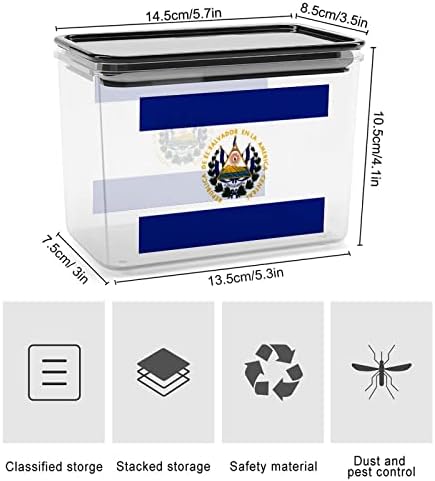 Кутия за Съхранение на Хартата на Салвадор Пластмасов Контейнер-Органайзер за Хранителни Продукти Бидони с Капак за Кухни