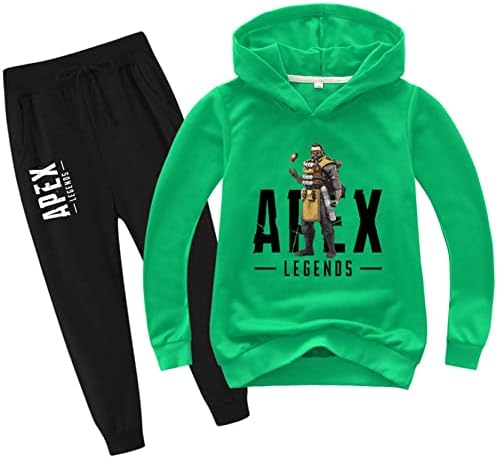 Jotolan Kids Детски Hoody APEX Легенди с дълъг ръкав и качулка, Пуловер с качулка и Дълги Штанами, Спортен Костюм за