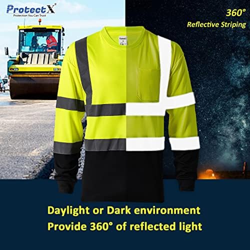 Светлоотразителни защитни тениски ProtectX повишена видимост, произведени с дълги или къси ръкави, тип ANSI R, клас 2