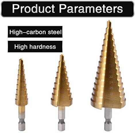 Набор от стъпални тренировки HOHXEN 4-12 мм/4-20 mm/4-32 мм, Само на 32 размер, Конична быстрорежущая стомана с титанов