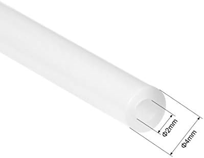 тръба uxcell от PTFE 4,9 Фута - ID 2 мм x OD 3 мм е Подходящ за зъби с нажежаема Жичка 1,75 за 3D-принтер Бял Цвят