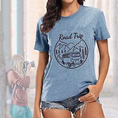 Забавни Графични Ризи за Жени, Летни Тениски с Принтом Пътни Пътуване, Новост от Природата, Свободни Топове за Почивка