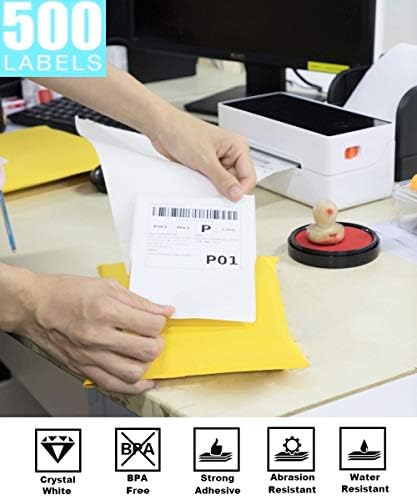 Принтер за етикети Phomemo с рулоном етикети 500шт-Доставка Термопринтер D520 4x6 Принтер за етикети за баркодове, пощенски