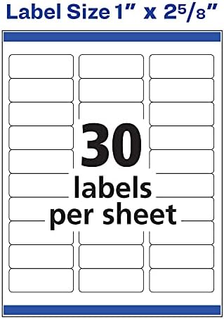 Адресни етикети Avery с надеждна подаване за лазерни принтери, 1 x 4, 5000 Етикети, Перманентен лепило и Адресни етикети