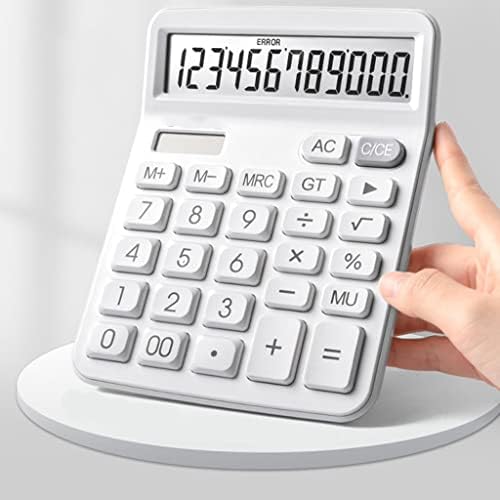 Бизнес калкулатор CUJUX с 12-фигурални дисплей, по-Голям екран, Калкулатор с два източника на захранване, настолен калкулатор