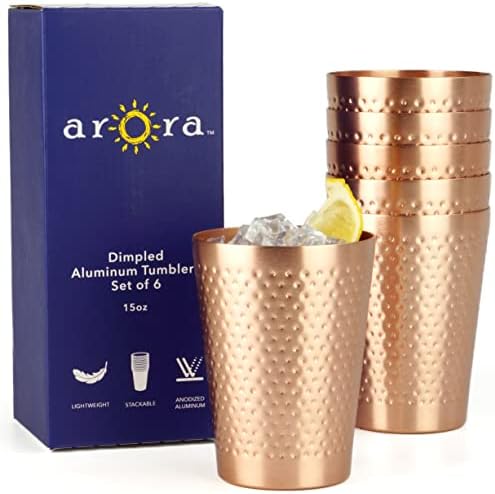 Комплект чаши Arora от метална анодированной кована мед Moscow Mule на 18 грама | Комплект от 4 чаши от метална анодированной