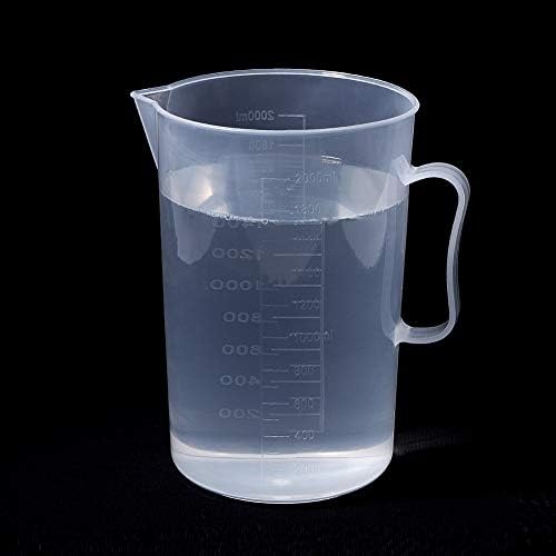 Auniwaig Мерителна Чаша с Дръжка, Пластмасови Чаши с обем 2000 мл, Прозрачни Прав Цилиндрична Мерителна Чаша За Смесване