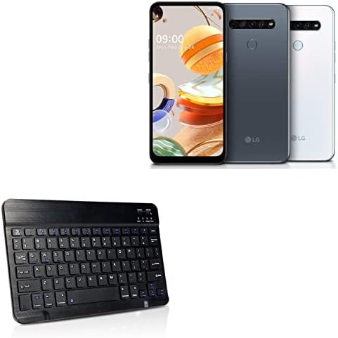Клавиатура BoxWave е Съвместим с LG K61 (клавиатура от BoxWave) - Клавиатура SlimKeys Bluetooth, Преносима клавиатура