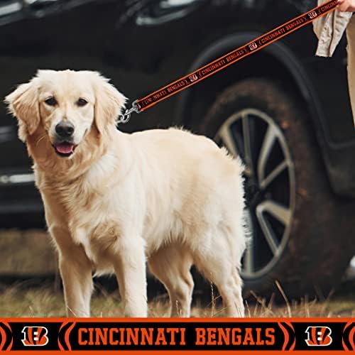 Нашийник за домашни любимци NFL в Синсинати Bengals, Нашийник за малките футболни отбори за кучета и котки. Блестящ и
