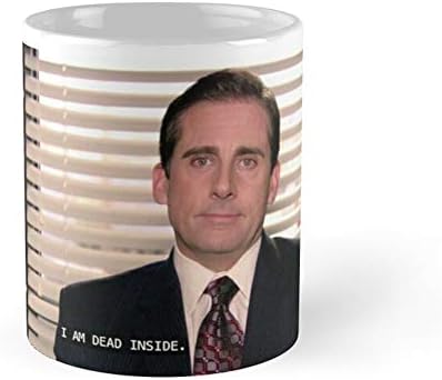 Аз съм Мъртъв Отвътре Майкъл Скот От Офис Чаши Кафе 11 грама и 15 грама Керамични Чаени Чаши