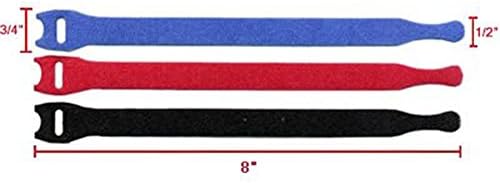 Кабелни Превръзки с цип на 8 кука и примка - 5 броя - Цвят: черен