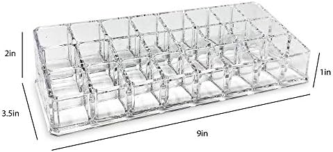 Прозрачна Акрилна Поставка за червило Исаак Jacobs с 24 отделения Органайзер за грим, Етерични масла, Средство за багаж,