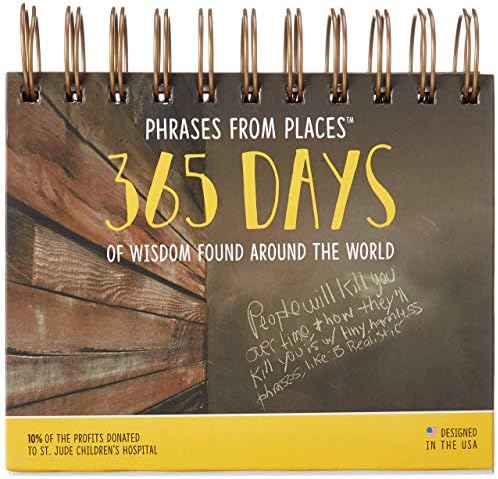 Календар фрази от места, - Дневен Вдъхновяващи Вечен (многократно всяка година) настолен календар размер на 5,25 х 5.5