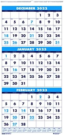 Стенен календар Къща Дулитла 2023, Тримесечно Странично оттичане, 17 x 8 инча, декември - януари (HOD3647-23)
