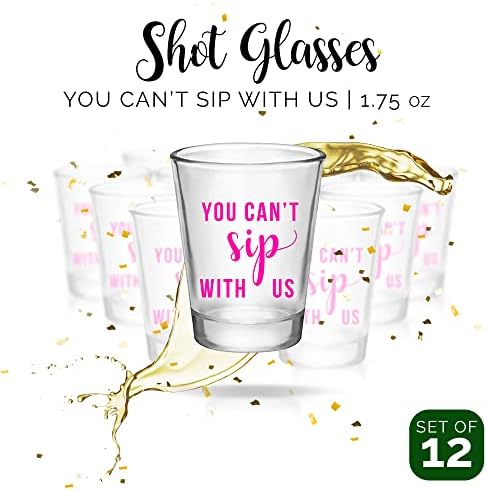 С нас не могат да пият - Пурпурни чашки на 1,75 грама - Комплект от 12 идеални питиета за рожден ден, Чашки за моминско парти, Забавни чашки за възрастни, Чашки за рожден ?