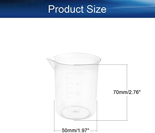 Bettomshin 2 елемента Чаши за Смесване на Смолата с обем 50 мл/100 мл, Мерителни Чашки за течности от Пластмаса Полипропилен