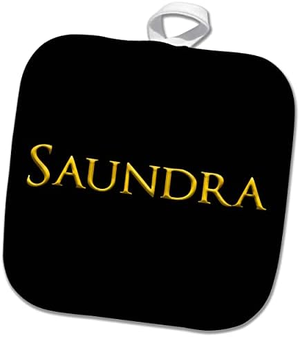 3дРоуз Сандра популярно женско име в САЩ. Жълт в черен талисман - кухненски ръкавици (phl_354944_1)
