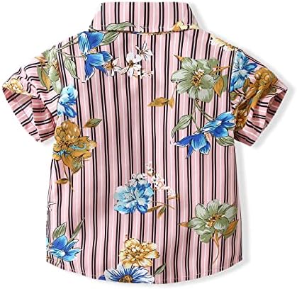 Ежедневни тениски с Анимационни принтом За малки момчета, Приталенные Върховете на копчета, Хавайска риза Aloha с Къс