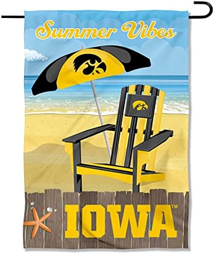 Атмосферата на Летния сезон Iowa Hawkeyes Създава Двустранен Флаг за градината и Двора