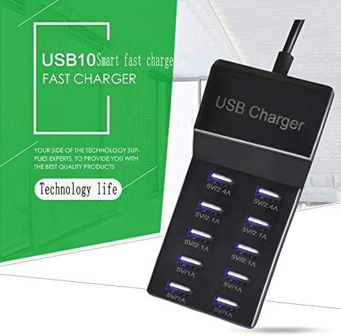 USB-зарядно устройство 10-Пристанище USB зарядно устройство, Многопортовая USB-зарядно устройство-hub, съвместима с iPhone,