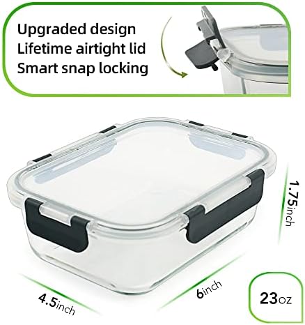 Стъклени Съдове за приготвяне на храна в опаковки по 10 парчета с капаци Стъклени Съдове За съхранение на храна Запечатан