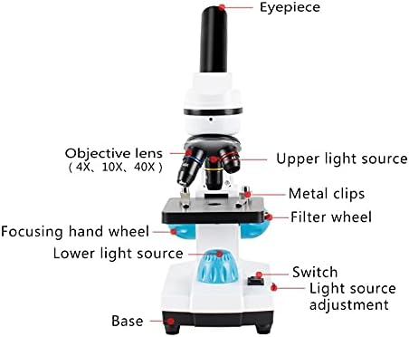 YLHXYPP Zoom 2000x Биологичен HD Микроскоп монокуляр Студентска лаборатория за лабораторно образование LED USB
