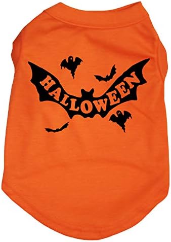 Тениска за кученца Petitebella Хелоуин Bats Оранжева (X-Large, orange)
