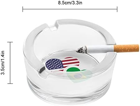 Стъклен Пепелник под Флаг на Бразилия и САЩ за Цигари, Кръгли Пепелници за Домашния офис и Ресторанти