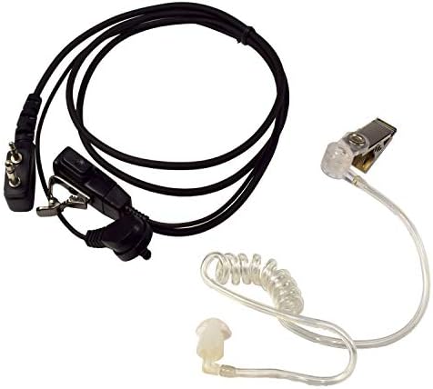 HQRP 2-пинов микрофон за слушалки с акустична тръба, съвместим с ICOM IC-4SAT, IC-4SE, IC-4SE (T), IC-4SET, IC-80AD Sun