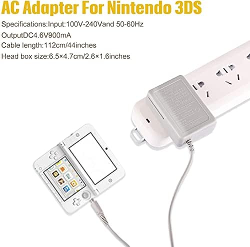 Зарядно устройство 3DS, Зарядно устройство 3DS, Съвместими с Nintendo 3DS/ DSi/DSi XL/2DS/2DS XL/Нов мрежов адаптер 3DS XL 100-240 В (Нов 3DS)