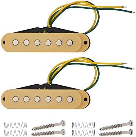 2 елемента Yootones Електрическа китара С една Намотка Звукосниматель Аудио Конвертор е Съвместим с Заменяемой Китара ST (черен)