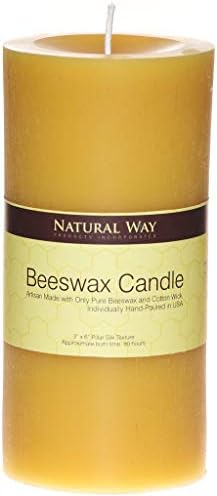 Свещ Natural Way BWC3X6 от Чист Пчелен восък, височина 6 см, произведен в САЩ