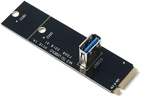 Acxico 2 елемента NGFF M. 2 за Прехвърляне на данни с USB 3.0 PCI-E Странично Card Адаптер за Майнинговой Машини Черен