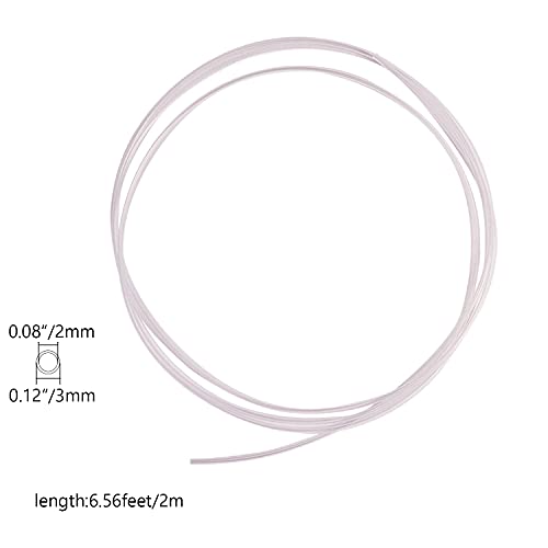 Jutagoss 1 бр. PTFE Тефлон тръба Боудена, 6,56 фута-0,08 ID x 0,12OD–Прозрачна Свързваща Тръба за 3D-принтер