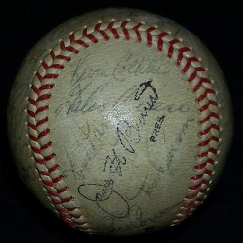 Кейси Стенгел Йога Берра 1965 Екипът на Метс Подписа Бейзболен договор С ГАРАНЦИЯ PSA JSA - Бейзболни топки с автографи