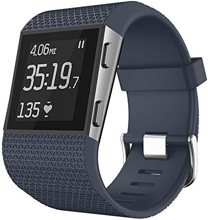 Каишка QGHXO за Fitbit Surge, Мек Силикон Регулируема Взаимозаменяеми каишка с метална катарама за Fitbit Surge (без