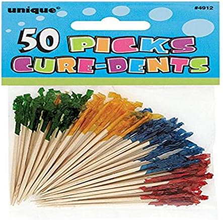 Дървени пръчици за ruffles - Различни цветове, 50 бр.