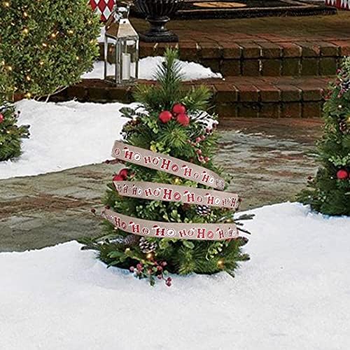 Mifyiar Коледна Украса 6 м Букви Коледна Панделка за Украса на Прозореца на Търговския Център Коледно Дърво, Лентата
