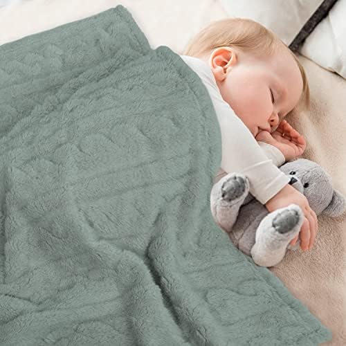 HOMRITAR 2 Опаковки 3D Флисового Пухкав одеяла за бебета и малки деца Одеяло със Стилен 3D Модел на ръба на шерп-руно