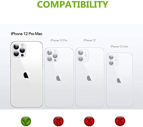 iCoverCase за iPhone 12 Pro Max Калъф-портфейл с каишка на китката, [заключване на RFID] устойчив на удари калъф-поставка