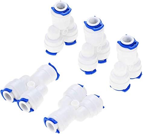 YIWANGO Air Push Быстроразъемные фитинги 5шт 1/4 6,35 mm OD РО Маркуч за подаване на вода Пластмасова Тръба Съединителна