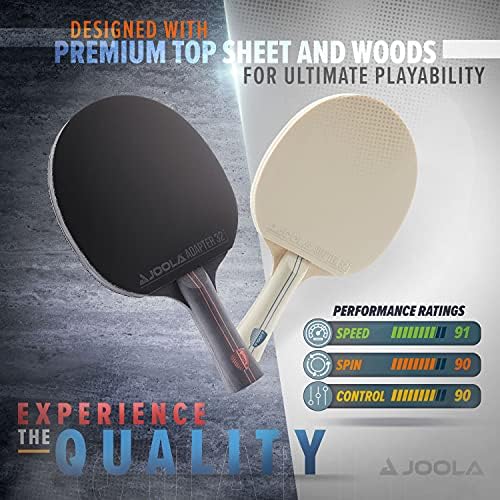 JOOLA Blizzard & Blackout - Комплект за тенис на маса за състезания - Включва 2 ракети за тенис на маса, 5 топки за пинг-понг